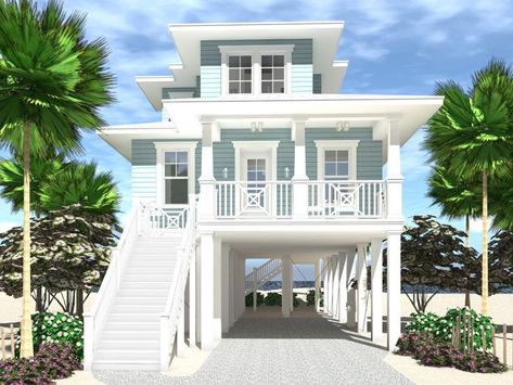 052H-0131: Small House Plan Designed for an Oceanfront View 4 Bedroom Beach House Plans, Beach House Flooring, Beach House Floor, Beach House Floor Plans, Bedroom Beach House, Beautiful Beach Houses, House On The Beach, Small Beach Houses, Beach House Plan