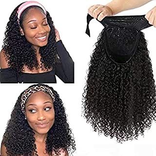 Headband Wig Hairstyles, Band Wigs, Curly Hair Headband, Amazon Wigs, Curly Headband Wig, Wig Inspiration, Baby Hair Brush, Black Wigs, Wig Hairstyles Ideas