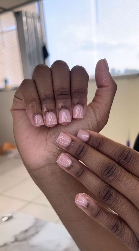 Square Acrylic Overlay Nails, Neutral Overlay Nails, Acrylic Over Real Nails, American Tip Nails Gel, Acrylic On Real Nails, Real Nails With Acrylic Overlay, Short Natural Pink Acrylic Nails, X Short Acrylic Nails, Short Overlay Nails Natural