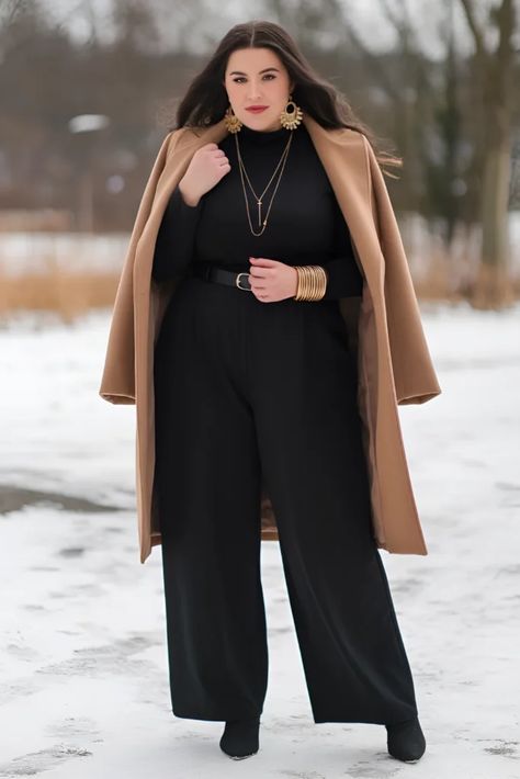 Office Outfits Women Plus Size Winter, Rich Plus Size Outfits, Corporate Fashion Plus Size, Winter Fashion Outfits Plus Size Ideas, Midsize Winter Work Outfits, Paris Outfits Winter Plus Size, Casual Elegant Plus Size Outfit, Plus Size Boss Lady Outfits, Plus Size Winter Business Casual