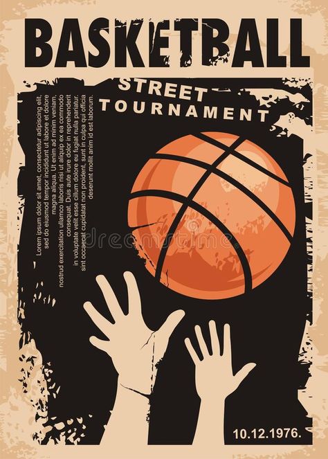 Street basketball grunge poster design vector illustration Basketball Aesthetic Poster, Basketball Tournament Poster, Grunge Poster Design, Basketball Fundraiser, Basketball Illustration, Poster Design Illustration, Grunge Posters, Street Basketball, Grunge Paper