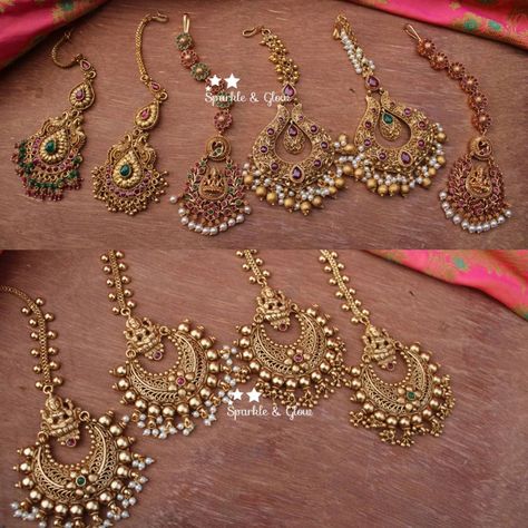 South Indian Mangtika, Mangtika Designs, Mangtika Gold, Gold Mangtika, Tika Design, Papidi Billa, Fashion Terminology, Coral Jewelry Set, Ethnic Wears