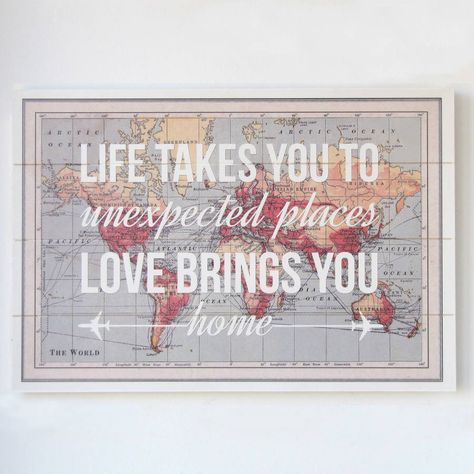 World Map Wooden Sign Getaway Quotes, Map Quotes, Sentimental Wedding Gifts, World Map Print, Sentimental Wedding, World Map Poster, Valentine Print, Personalized Map, Home Quotes And Sayings