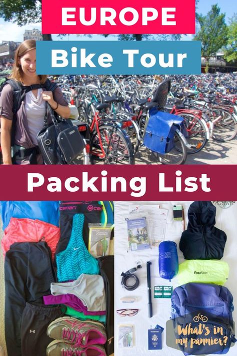 Bike Packing List, Bike Trip Packing List, Bike Packing Gear, European Bike Tour, Bikepacking Bike Camping, Bikepacking Bike, Bike Touring Gear, Bike Touring Packing, Travel Accesories