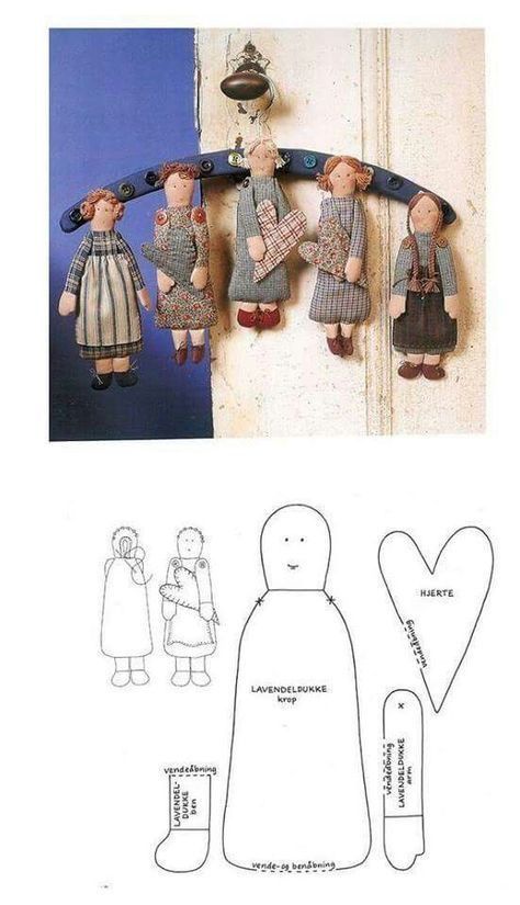 Primitive Doll Patterns, Homemade Dolls, Tilda Dolls, Fabric Toys, Primitive Dolls, Fabric Doll, Sewing Dolls, Sewing Toys, Rag Dolls