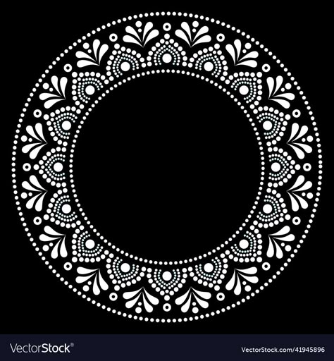 Painting Snowflakes, Dot Pattern Vector, Mandala Frame, Dot Art Mandala, Aboriginal Dot Painting, Aboriginal Dot Art, Border Vector, Bohemian Decoration, Easy Mandala Drawing