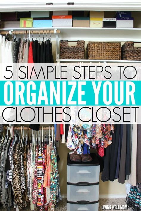 Small Clothes Closet, How To Organize Your Closet, Organized Closet, Dresser In Closet, Tips For Organizing, Closet Hacks, Decluttering Ideas, Wardrobe Organisation, Clothes Closet Organization