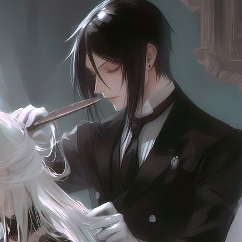 Black butler & Oc ❀ Black Anime Couple Pfp, Black Butler Matching Pfp, Black Butler Matching Icons, Couple Avatar For Ml, Hot Matching Pfp, Cool Matching Pfp, Black Matching Pfp, Matching Pfp Dark, Black Butler Pfp