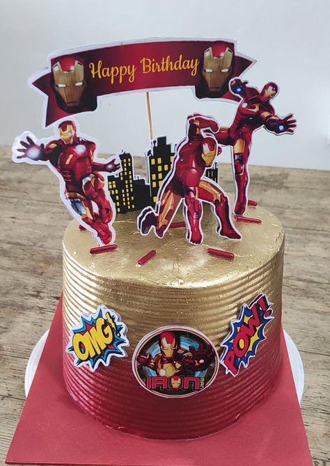 Iron Man Theme Cake, Iron Man Cake, Iron Man Theme, Ironman Cake, Man Cake, Cakes For Men, Theme Cake, Iron Maiden, Themed Cakes