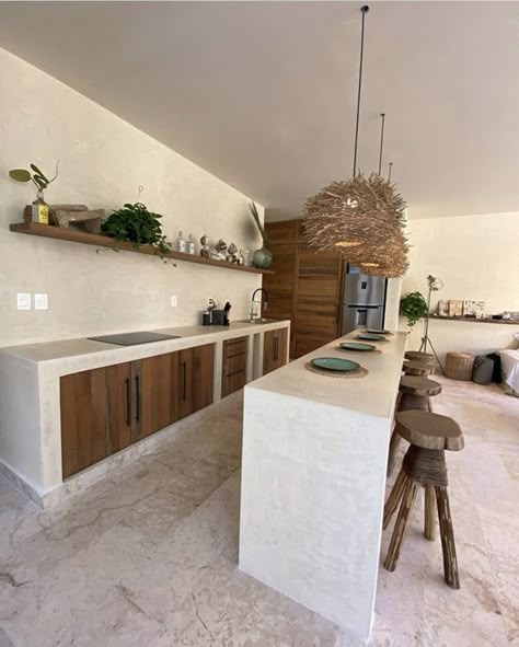 Dirty Kitchen Design, Moroccan Kitchen, Minimalist Kitchen Design, Rustic Kitchen Design, Concrete Kitchen, Kitchen Inspiration Design, Industrial House, Minimalist Kitchen, Dream House Decor