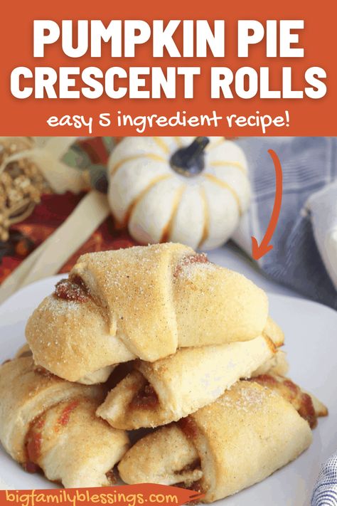 Pumpkin Crescent Rolls Easy, Crescent Roll Pumpkin Pie, Pumpkin Pie Crescents, Crescent Roll Pumpkin, Pumpkin Pie Roll Ups, Pumpkin Recipes With Crescent Rolls, September Desserts Easy, Crescent Roll Pie, Pumpkin Pie Crescent Rolls