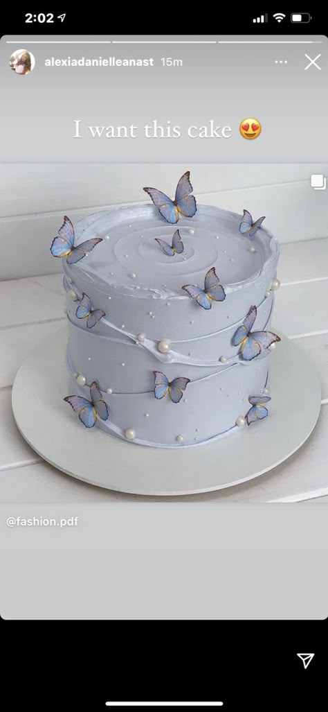 Simple Birthday Cake Designs, Birthday Cake Decorating Ideas, Unique Birthday Cakes, Butterfly Cake, Cake Decorating Ideas, A Birthday Cake, Simple Birthday, Creative Birthday, Simple Birthday Cake