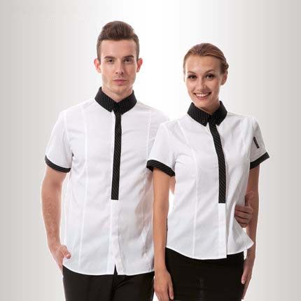 Fashion hotel restaurant work uniforms waitstaff work shirt unisex 816802(long sleeve also available) Hotels Uniform, Waiter Uniform Men, Hotel Staff Uniform, Waiters Uniform, Waiter Uniform Design, Waitstaff Uniform, Apron Uniform, Fashion Restaurant, Waitress Outfit