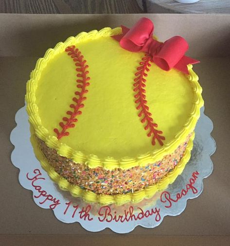 Softball Cakes, Softball Birthday Cakes, Softball Cake, Softball Birthday Parties, Softball Birthday, Softball Party, Whiskey Cake, Sport Cakes, Baseball Birthday