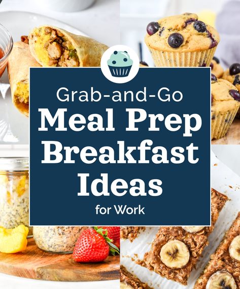 Whether you're headed to work, school, or morning errands, I've got breakfast ideas for you! Homemade muffins, mason jars, and savory classics are all included in this list of 15 Grab-and-Go Meal Prep Breakfast Ideas for Work! ProjectMealPlan.com Easy Breakfast Ideas For Work, Breakfast Ideas For Work, Pancake Mix Cookies, Prep Breakfast Ideas, Meal Prep Breakfast Ideas, Tips For Meal Prepping, Banana Bread Pancakes, Work Breakfast, Cheap Breakfast