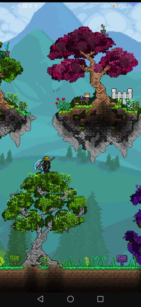 Aesthetic Terraria Builds, Terraria Hallow Biome House, Terraria Tree Base, Terraria Custom Tree, Terraria Floating House, Terraria Floating Island, Terraria Sky Island, Terraria Mushroom Biome House, Terraria Sky Base