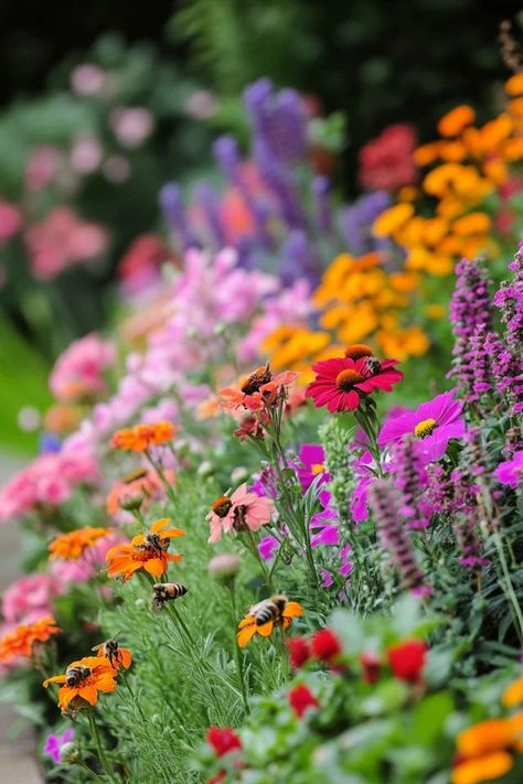 Support pollinators with a garden full of nectar-rich plants. Learn how to design a vibrant, pollinator-friendly garden that benefits bees, butterflies, and your local ecosystem. 🐝🌼 #PollinatorGarden #SustainableGardening #EcoFriendlyLandscaping Native Pollinator Garden, Butterfly Garden Plants, Easy Indoor Plants, Bee Friendly Garden, Pollinator Plants, Eco Friendly Garden, Garden Inspo, Bee Friendly, Pollinator Garden