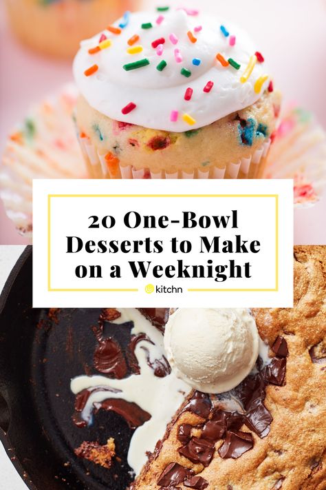 One Bowl Dessert Recipes, One Bowl Desserts Simple, One Bowl Recipes Baking, Dessert With Half And Half, One Bowl Desserts, Bowl Desserts, Wacky Cake, Skillet Chocolate Chip Cookie, Peanut Butter Nutella