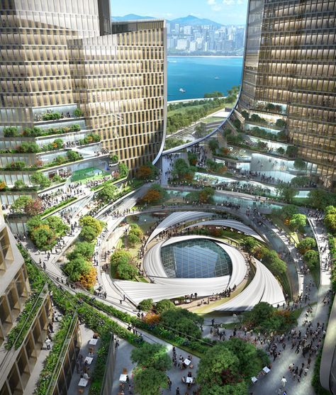 Büro Ole Scheeren Wins Competition to Design New Swirling Headquarters for Tencent in Shenzhen | ArchDaily Ole Scheeren, Sponge City, Elegant Landscape, Passive Design, Skyscraper Architecture, Iron Art, Urban Planning, Green Building, Shenzhen