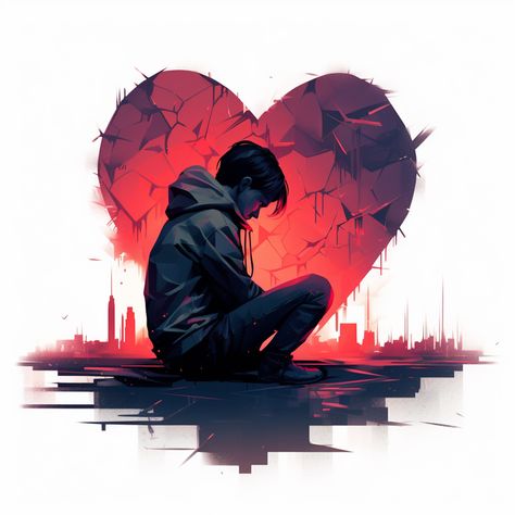 Broken Love Images, Anime Picture Hd, Heart Artwork, Line Art Images, Broken Love, Alone Photography, Heart Illustration, Emotional Photography, Heart Painting