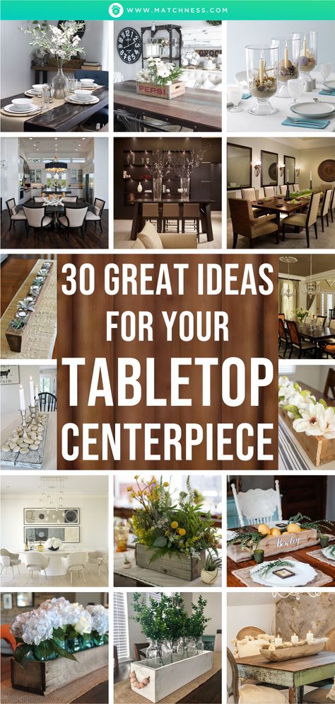 30 Great Ideas for Your Tabletop Centerpiece - Matchness.com Table Top Ideas Kitchen & Dining Tables, Decor For Rectangular Dining Table, Dining Room Table Centerpieces For Home, Centerpieces For Kitchen Table Dinning Room Simple Decorating Ideas, Kitchen Table Decorations Centerpieces, Dining Table Center Piece Ideas Modern, Centerpiece For Table Dining Rooms, Table Top Ideas Decor Tabletop, Dining Room Table Center Piece