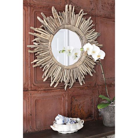 Beach Mirror, Oversized Wall Mirrors, Wall Mirror Diy, Mirror Gallery Wall, Beachfront Decor, Driftwood Mirror, Small Wall Mirrors, Lighted Wall Mirror, Nautical Bathroom