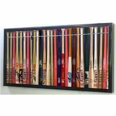 Mini 18" Baseball Bat Display Case Cabinet w/ UV Protection<br>4 WOOD COLORS! Baseball Memorabilia Display, Baseball Bat Holder, Sports Memorabilia Display, Baseball Bat Rack, Baseball Bat Display, Bat Display, Baseball Holder, Baseball Display Case, Memorabilia Display