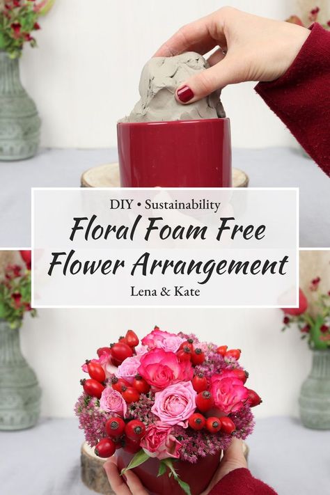 Floral Foam Alternative, Dry Floral Foam, Floral Mechanics, Modern Floral Arrangements, Sustainable Flowers, Fall Flower Arrangements, Flower Cart, Faux Flower Arrangements, Foam Flowers