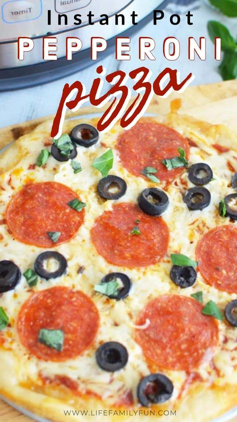 Instant Pot Pizza With Pepperonis: Kid-Friendly Meal in 15-Minutes. Not only can it cook a pizza in the Instant Pot quickly and with ease, it tastes amazing too! Everyone loves their pizza their own way. The great part about this Instant Pot Pizza recipe is that you can add whatever toppings that you like (no raw meat), and it doesn't affect the cooking time at all. #InstantPotPizza #InstantPotRecipes Instapot Pizza, Instant Pot Pizza, Pepperoni Recipes, Best Homemade Pizza, Electric Pressure Cooker Recipes, Raw Meat, Best Instant Pot Recipe, Fun Life, Foodie Friends