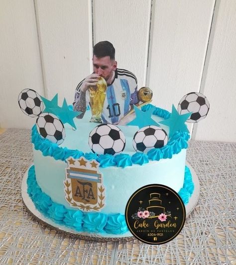 Messi Cake Design, Soccer Birthday Cakes Messi, Messi Cake Ideas Argentina, Messi Soccer Cake, Messi Theme Cake, Lionel Messi Cake, Pastel Messi, Messi Cake Ideas, Messi Birthday Party Ideas