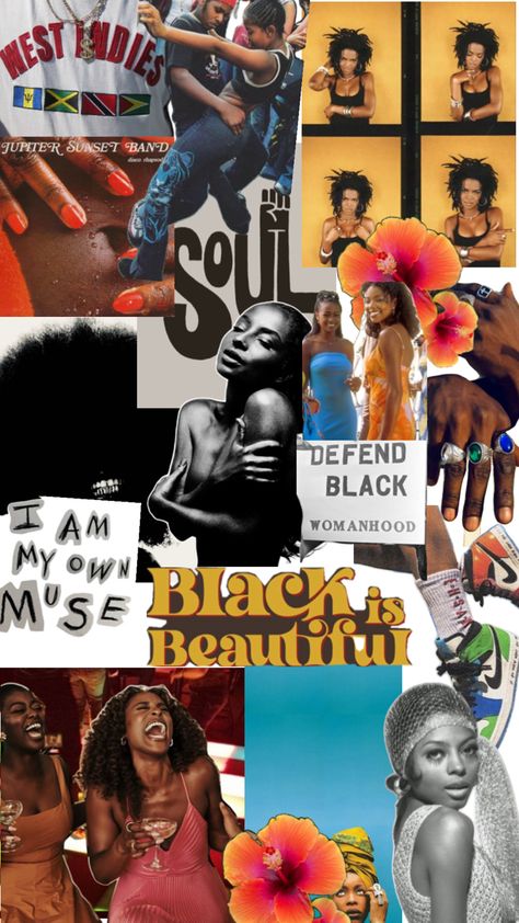 Collage centered around black women and black culture Multimedia Collage, Black American Culture, Multimedia Arts, Black Art Pictures, West Indies, Black American, Black Culture, Black Art, Art Pictures