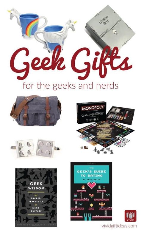 Fun and geeky gift ideas for geeks and nerds Nerdy Boyfriend, Nerdy Christmas, Geek Gifts For Him, Nerdy Guys, Valentines Gift Bags, Nerdy Gifts, Nerd Gifts, Think Geek, Christmas Gifts For Boyfriend