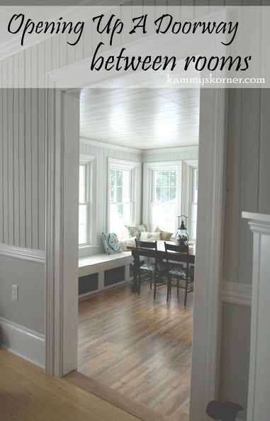 opening up a doorway between rooms, entertainment rec rooms, living room ideas Opening Up A Wall Between Rooms, Wall Opening Ideas, Wall Opening Between Rooms, Cased Openings Between Rooms, Rec Rooms, Wall Removal, Diy Basement, Wall Opening, Open Living Room