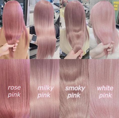 Best Hair Dye Colors For Blondes, Korean Hairstyle Color Hair Dye, Light Dyed Hair Colors, Very Light Pink Hair, Pink Lemonade Hair Color, Hair Color Aesthetic Korean, Pink Light Hair, Light Pink Hair Ideas, Cool Hair Dye Ideas For Blondes