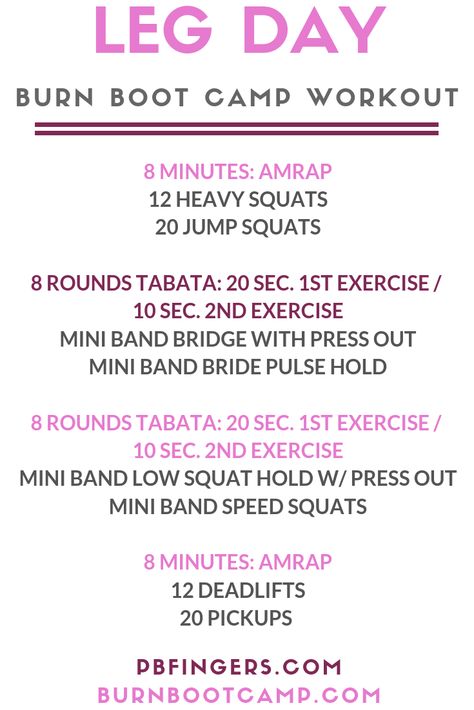 Mini Band Exercises, Burn Boot Camp, Peanut Butter Fingers, Butter Fingers, Boot Camp Workout, Circuit Workout, Jump Squats, Leg Day, Strength Workout