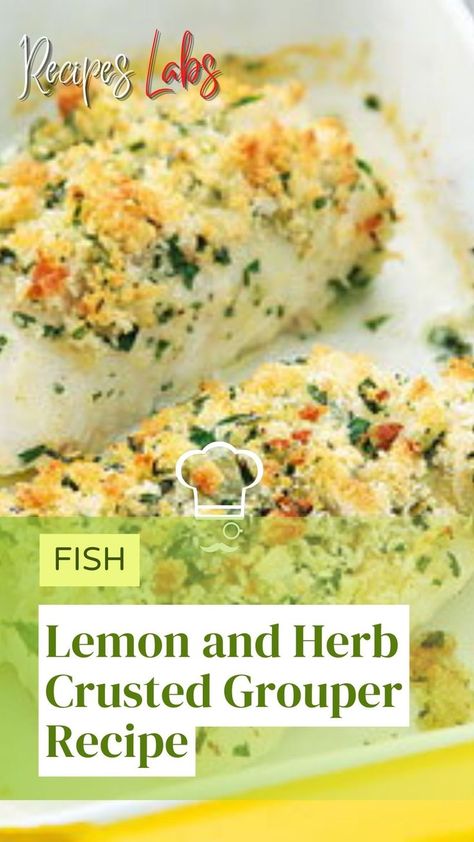 Lemon and Herb Crusted Grouper Recipe Diet For Weight Gain, Tiffin Box Recipes, Grouper Fish Recipes, Liver Diet Plan, Grouper Recipe, Baked Grouper, Grouper Recipes, Grouper Fillet, Filet Recipes