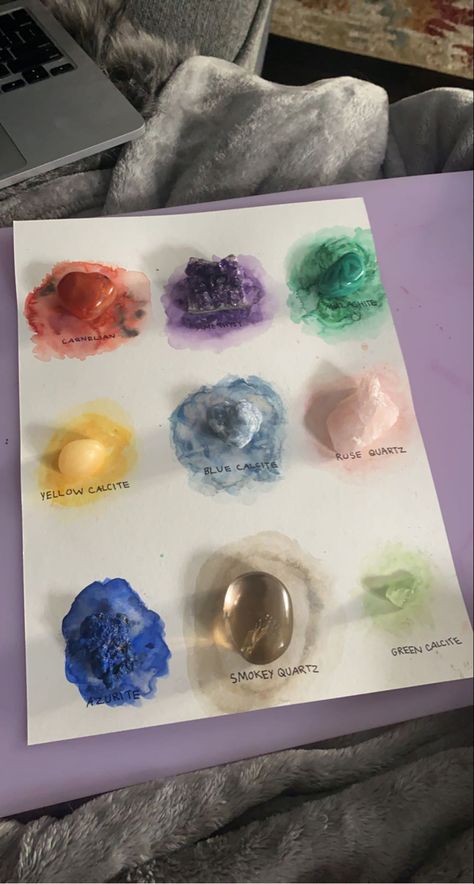 Aura Paintings, Aura Painting, Crystal Aura, Crystal Photography, Coloring Journal, Hippie Aesthetic, Crystal Beach, Bullet Journal Notebook, Pretty Rocks