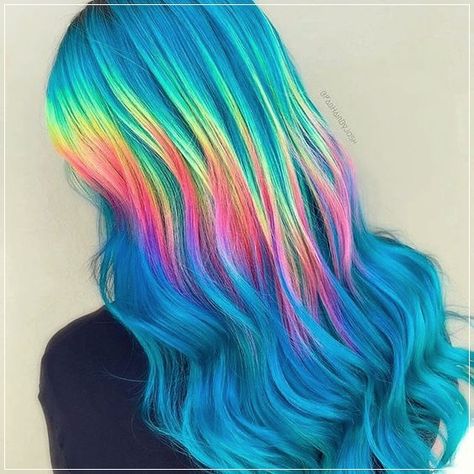 Holographic Hair to Embrace the Rainbow 2023 Unicorn Hair Color, Holographic Hair, Pulp Riot Hair Color, Vivid Hair Color, Pulp Riot Hair, Rainbow Hair Color, Neon Hair, Curly Haircuts, Pulp Riot