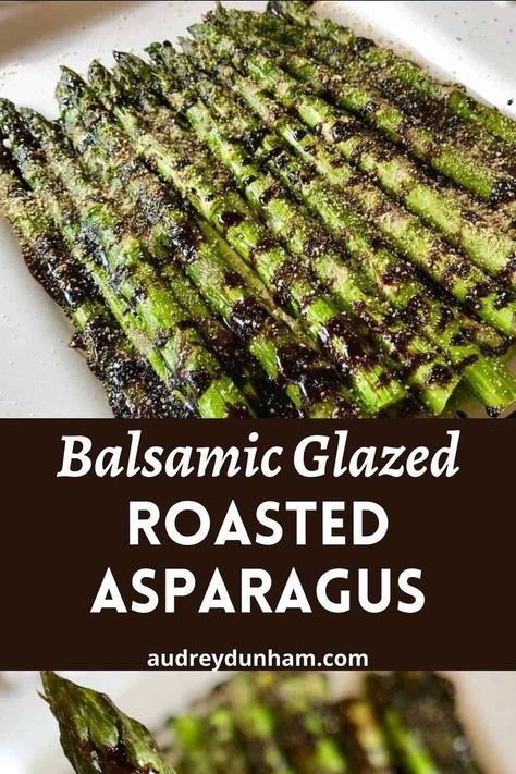 This Roasted Asparagus with Balsamic Glaze is the easy and delicious side dish you'll want to have with every meal! Asparagus With Balsamic Glaze, Perfect Asparagus, Basalmic Vinegar, Asparagus Side, Asparagus Side Dish, Asparagus Balsamic, Balsamic Vinegar Recipes, Asparagus Recipes Baked, Asparagus Recipes Roasted