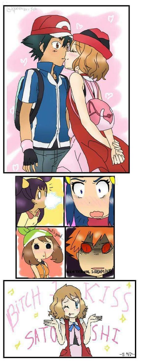 Go Serena! Pokemon Ash And Misty, Pokemon Kalos, Pokemon Couples, Pokemon Ash And Serena, Pokemon Ash, Pokemon Manga, Ash Pokemon, Pokemon Waifu, Pokemon Ships