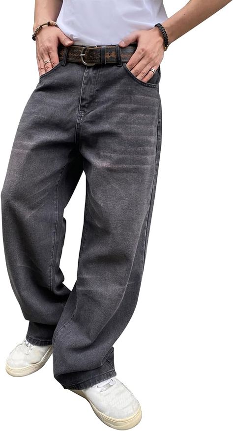 Stylish baggy fit: DFGIGT Men's Baggy Hip Hop Jeans feature a loose and relaxed fit, showcasing a trendy baggy style that is perfect for streetwear fashion.
#baggyjeans #menfashion 
#menclothing #clothing
#amazon Mens Jean Shorts, Hip Hop Jeans, Ripped Jeans Men, Baggy Style, Jeans Wide, Loose Fit Jeans, Long Trousers, Loose Jeans, Pants Casual