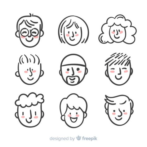 Hand drawn people avatar collection