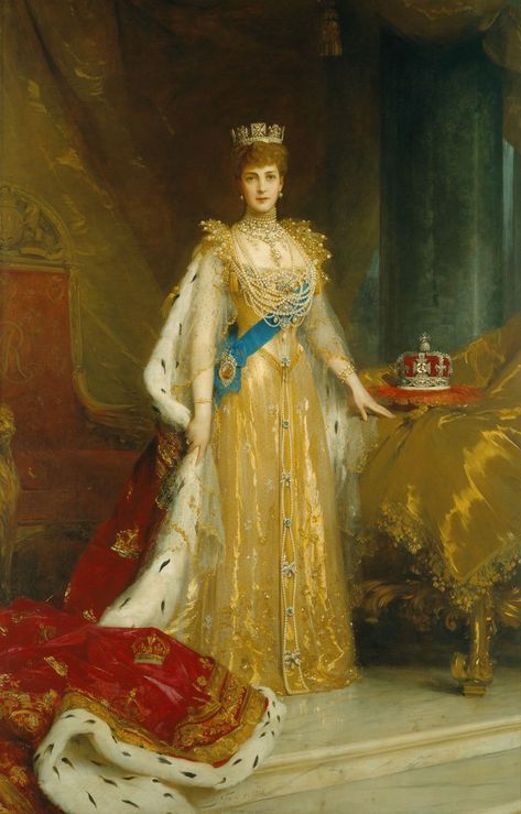 Alexandra of Denmark | Monarchy of Britain Wiki | Fandom Royal Paintings, Hungarian Dress, Coronation Robes, Era Victoria, Filipino Clothing, Alexandra Of Denmark, Victorian Paintings, Queen Alexandra, King Edward Vii