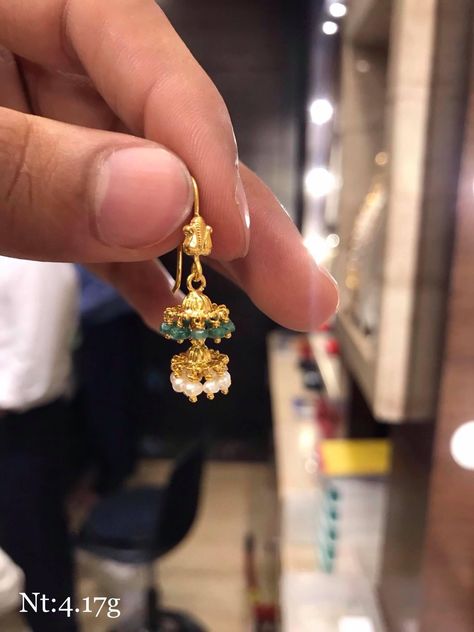 Ear Rings Gold, Premraj Shantilal Jain Jewellers, Gold Earrings For Kids, Small Earrings Gold, Gold Earrings Indian, Simple Gold Earrings, New Gold Jewellery Designs, Gold Earrings Models, Antique Gold Jewelry Indian