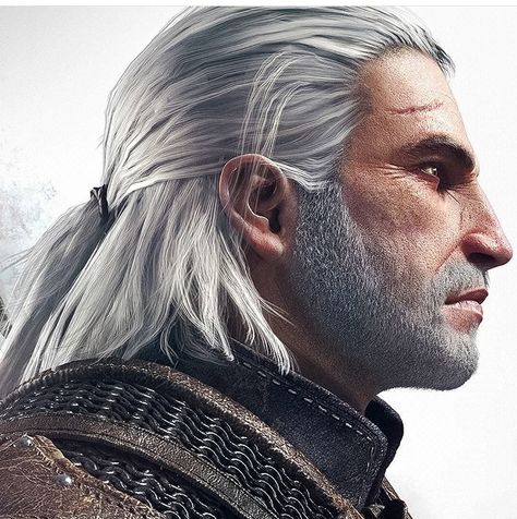 Geralt of Rivia 3 Hairstyles, Witcher Wallpaper, Beyonce Hair, Tail Hairstyle, The Witcher Geralt, Haircut Pictures, Geralt Of Rivia, All Hairstyles, Witcher 3