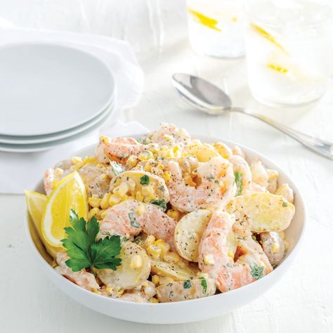 This recipe features a few of our favorite shrimp boil ingredients in the form of potato salad. Save Recipe Print Shrimp Boil Potato Salad   Makes 4 to 6 Servings Ingredients 1 pound boiled baby Yukon gold potatoes, cooled to room temperature 2 ears corn, boiled, kernels cut from cob, cooled to room temperature ½ … Seafood Boil Ingredients List, Cajun Shrimp Boil, Creole Dishes, Louisiana Cooking, Potatoe Salad, Louisiana Food, Southern Potato Salad, Cold Salads, Summer List