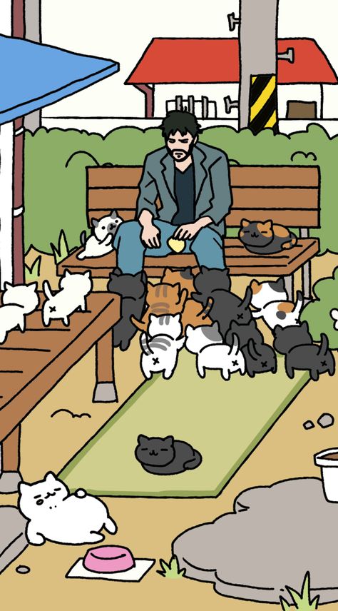 Kitty Collector, Neko Atsume, Kitty Games, Cat Training, Cat Illustration, Crazy Cat Lady, 귀여운 동물, Crazy Cats, Cat Lady