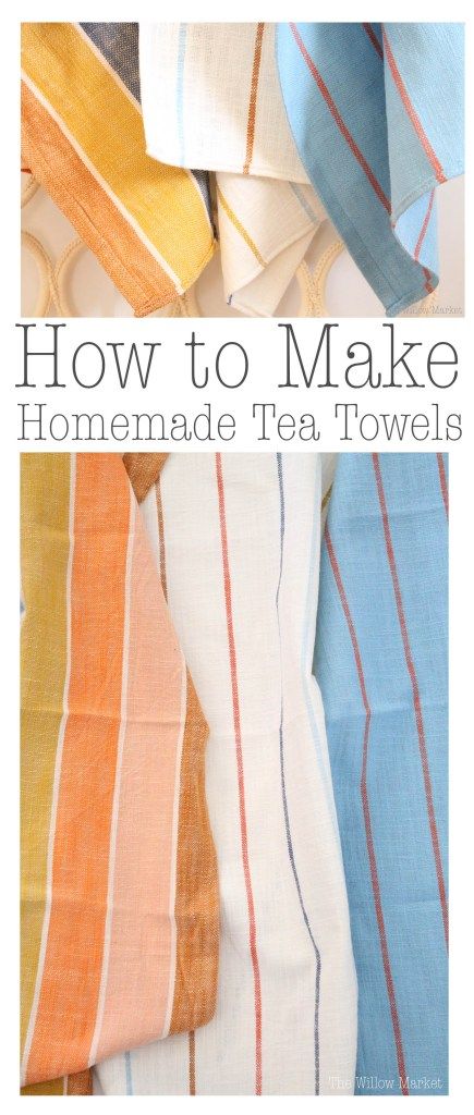 Sewing A Tea Towel, How To Sew A Tea Towel, Homemade Kitchen Towels, Hanging Tea Towel Pattern, How To Make A Tea Towel, Homemade Tea Towels, Tea Towel Crafts Projects, Diy Kitchen Towels, Diy Tea Towels