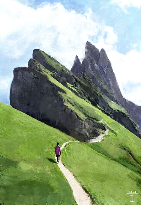 Mountain Reference Drawing, Enviroment References Photos, Mountain Reference Photo, Perspective Scenery, Landscape Studies, Landscape References, Landscape Reference, Environment Painting, Mountain Drawing