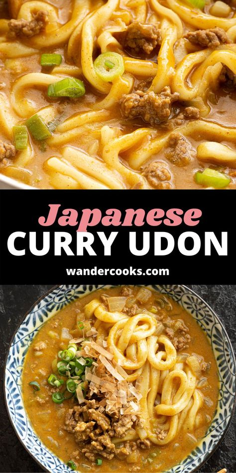 Warm up with a big bowl of spicy homemade Curry Udon. This Japanese classic is super quick (just 15 minutes!) AND only 7 ingredients! Japanese Curry Udon, Dashi Soup, Noodles Making, Curry Udon, Udon Noodle, Homemade Curry, Easy Japanese Recipes, Japanese Curry, Udon Noodles